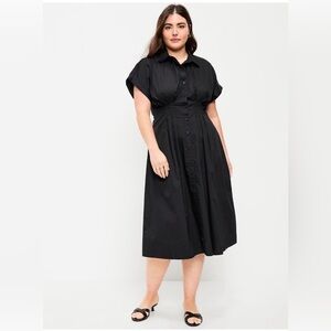 Old Navy Pintuck-Waist Midi Shirt
Dress Black Jack L NWT